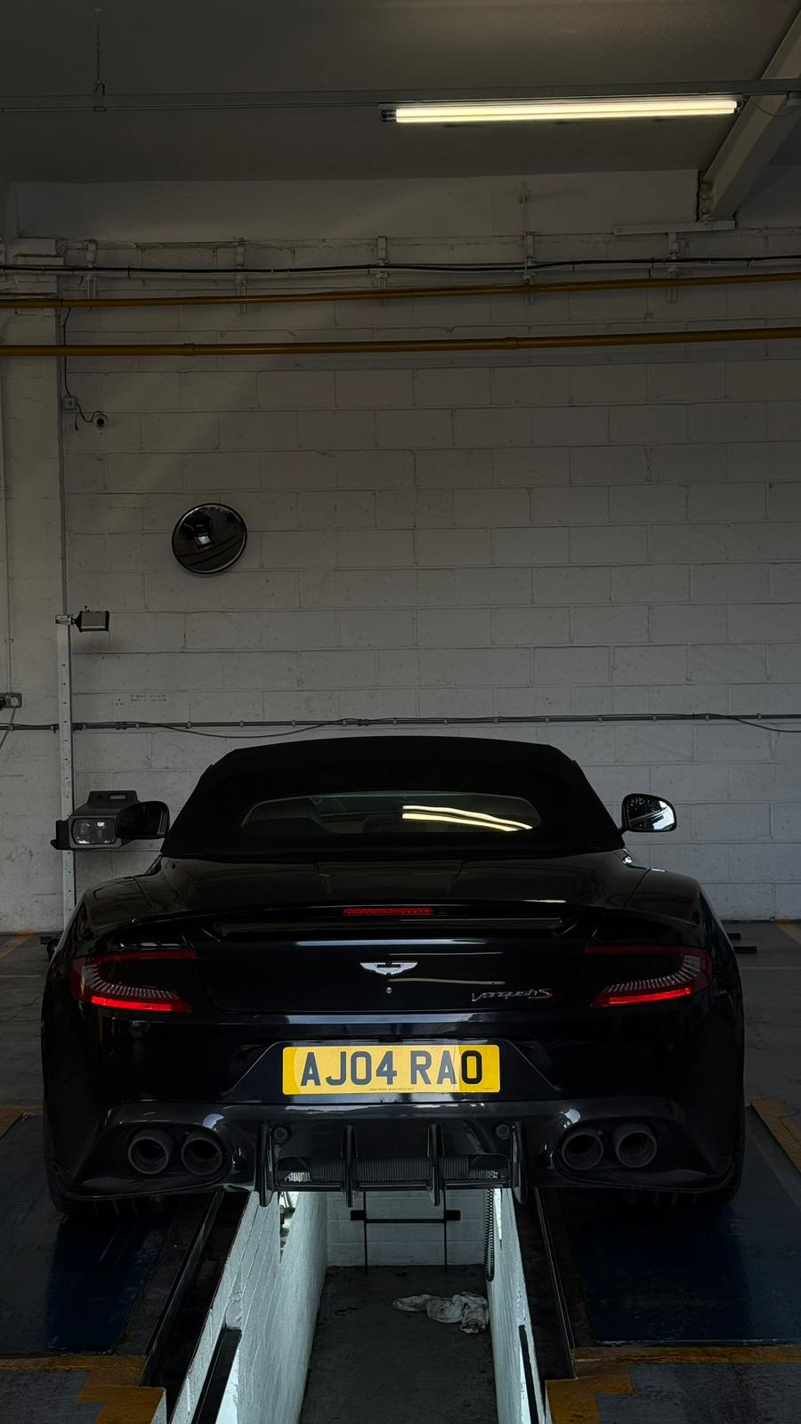 Aston Martin Vanquish S Volante in the Ignite Autos workshop